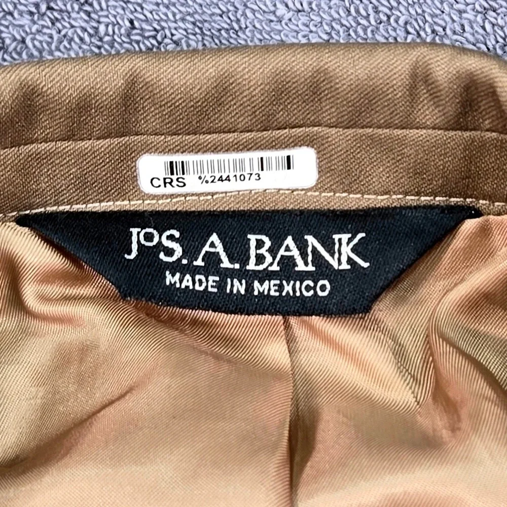 Jos. A. Bank Blazer Mens 42 Regular Tan Excellent 100% Wool Signature Collection